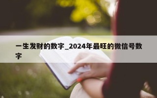 一生发财的数字_2024 年最旺的微信号数字