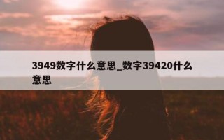 3949 数字什么意思_数字 39420 什么意思