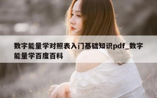 数字能量学对照表入门基础知识 pdf_数字能量学百度百科