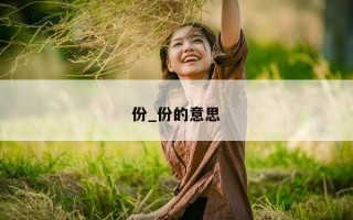 份_份的意思