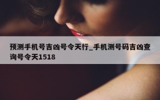 预测手机号吉凶号令天行_手机测号码吉凶查询号令天 1518