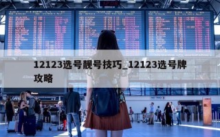 12123 选号靓号技巧_12123 选号牌攻略