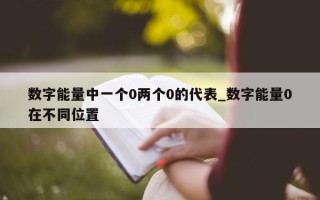 数字能量中一个 0 两个 0 的代表_数字能量 0 在不同位置