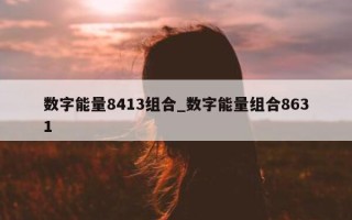 数字能量 8413 组合_数字能量组合 8631