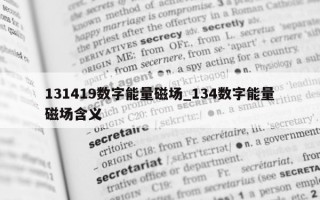 131419 数字能量磁场_134 数字能量磁场含义