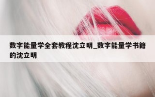 数字能量学全套教程沈立明_数字能量学书籍的沈立明