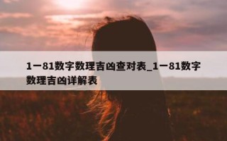 1 一 81 数字数理吉凶查对表_1 一 81 数字数理吉凶详解表