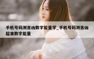 手机号码测吉凶数字能量学_手机号码测吉凶超准数字能量