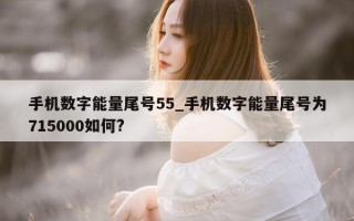 手机数字能量尾号 55_手机数字能量尾号为 715000 如何?