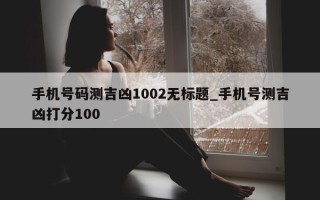 手机号码测吉凶 1002 无标题_手机号测吉凶打分 100