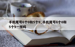 手机尾号 6 个 0 和 5 个 9_手机尾号 6 个 0 和 5 个 9 一样吗