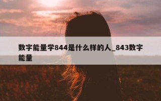 数字能量学 844 是什么样的人_843 数字能量