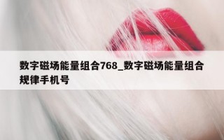 数字磁场能量组合 768_数字磁场能量组合规律手机号