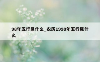 98年五行属什么_农历1998年五行属什么