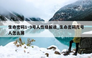 生命密码 1～9 号人性格解读_生命密码几号人怎么算