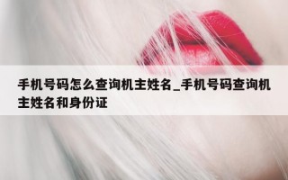 手机号码怎么查询机主姓名_手机号码查询机主姓名和身份证