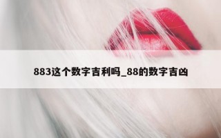 883 这个数字吉利吗_88 的数字吉凶