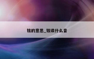 铉的意思_铉读什么音