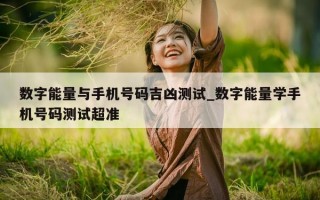 数字能量与手机号码吉凶测试_数字能量学手机号码测试超准