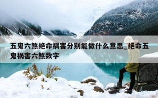 五鬼六煞绝命祸害分别能做什么意思_绝命五鬼祸害六煞数字