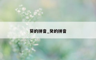 葵的拼音_癸的拼音