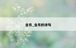 含月_含月的诗句