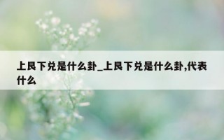 上艮下兑是什么卦_上艮下兑是什么卦,代表什么