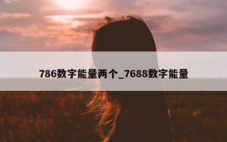 786 数字能量两个_7688 数字能量