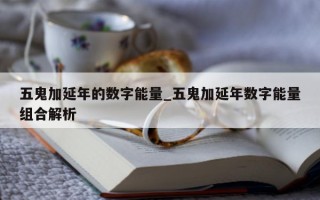 五鬼加延年的数字能量_五鬼加延年数字能量组合解析