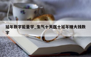 延年数字能量学_生气十天医十延年赚大钱数字