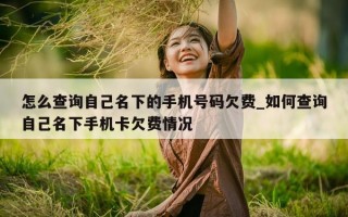 怎么查询自己名下的手机号码欠费_如何查询自己名下手机卡欠费情况