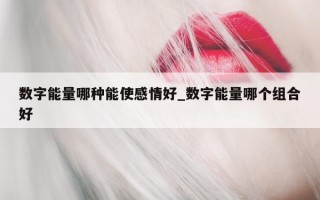 数字能量哪种能使感情好_数字能量哪个组合好