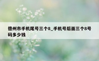 德州市手机尾号三个 8_手机号后面三个 8 号码多少钱