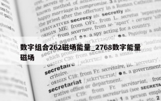 数字组合 262 磁场能量_2768 数字能量磁场