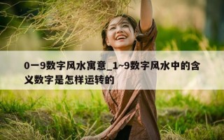 0 一 9 数字风水寓意_1~9 数字风水中的含义数字是怎样运转的