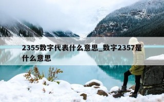 2355 数字代表什么意思_数字 2357 是什么意思