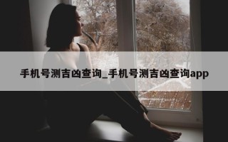 手机号测吉凶查询_手机号测吉凶查询 app