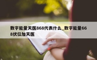 数字能量天医 868 代表什么_数字能量 668 伏位加天医