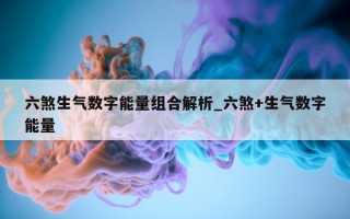 六煞生气数字能量组合解析_六煞 + 生气数字能量