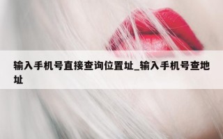 输入手机号直接查询位置址_输入手机号查地址