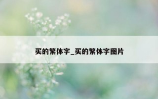 买的繁体字_买的繁体字图片