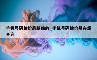 手机号码估价最精确的_手机号码估价器在线查询