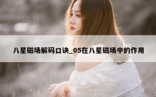 八星磁场解码口诀_05 在八星磁场中的作用