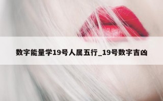 数字能量学 19 号人属五行_19 号数字吉凶