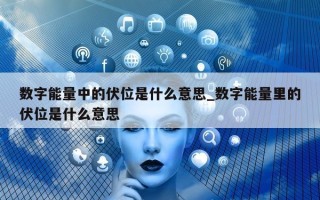 数字能量中的伏位是什么意思_数字能量里的伏位是什么意思