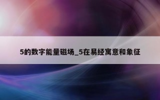 5 的数字能量磁场_5 在易经寓意和象征