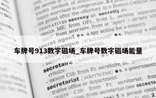 车牌号 913 数字磁场_车牌号数字磁场能量