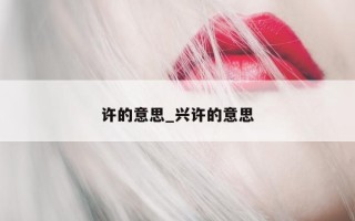 许的意思_兴许的意思