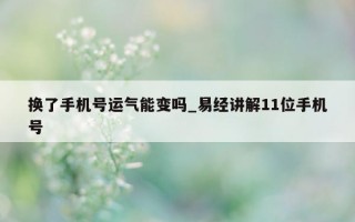 换了手机号运气能变吗_易经讲解 11 位手机号