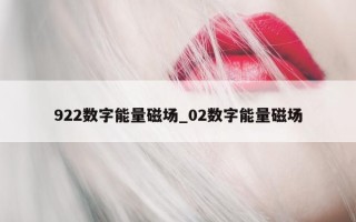 922 数字能量磁场_02 数字能量磁场